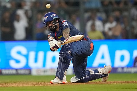 KL Rahul plays a shot